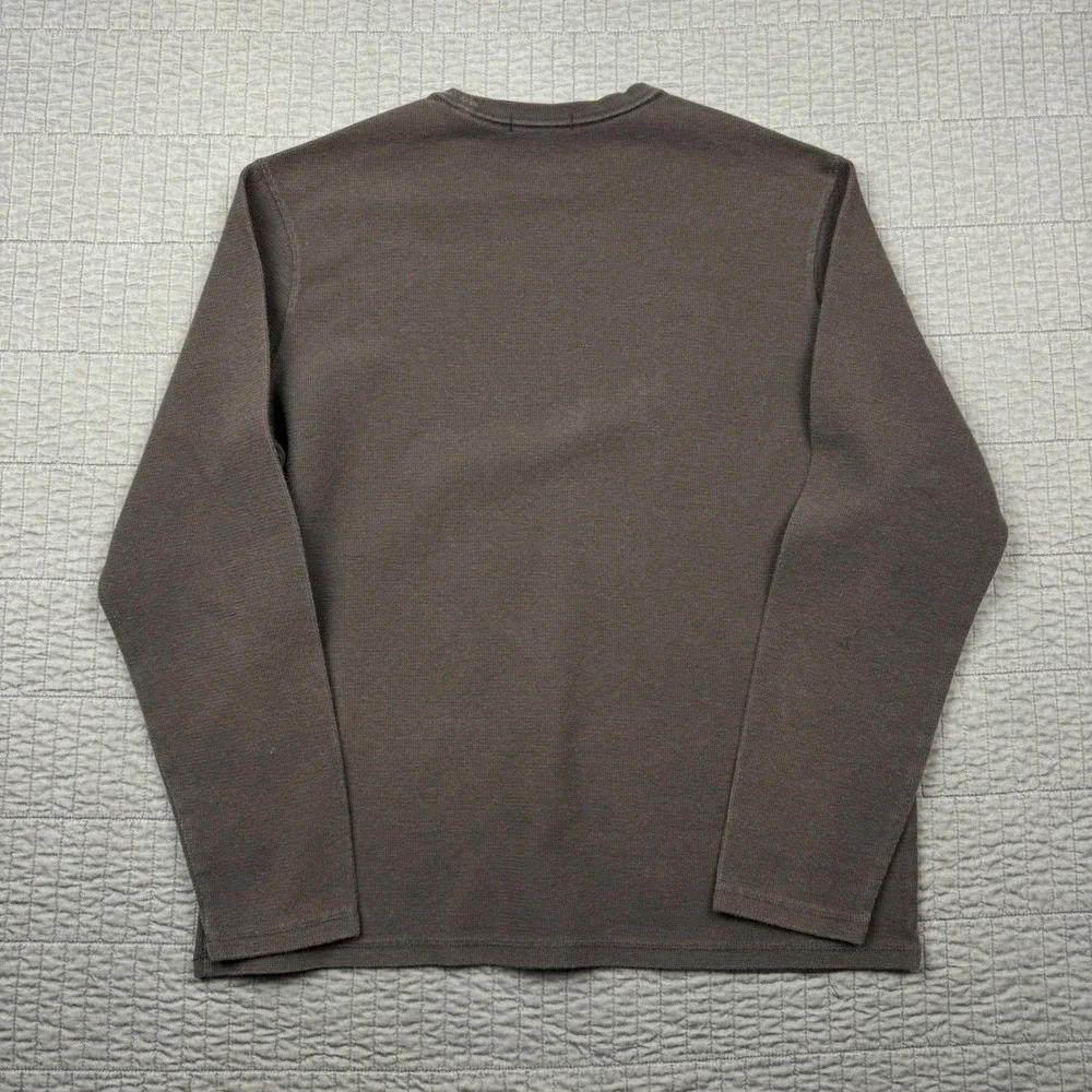 Banana Republic Waffle Knit Thermal Shirt Mens Large Brown Long Sleeve Layer